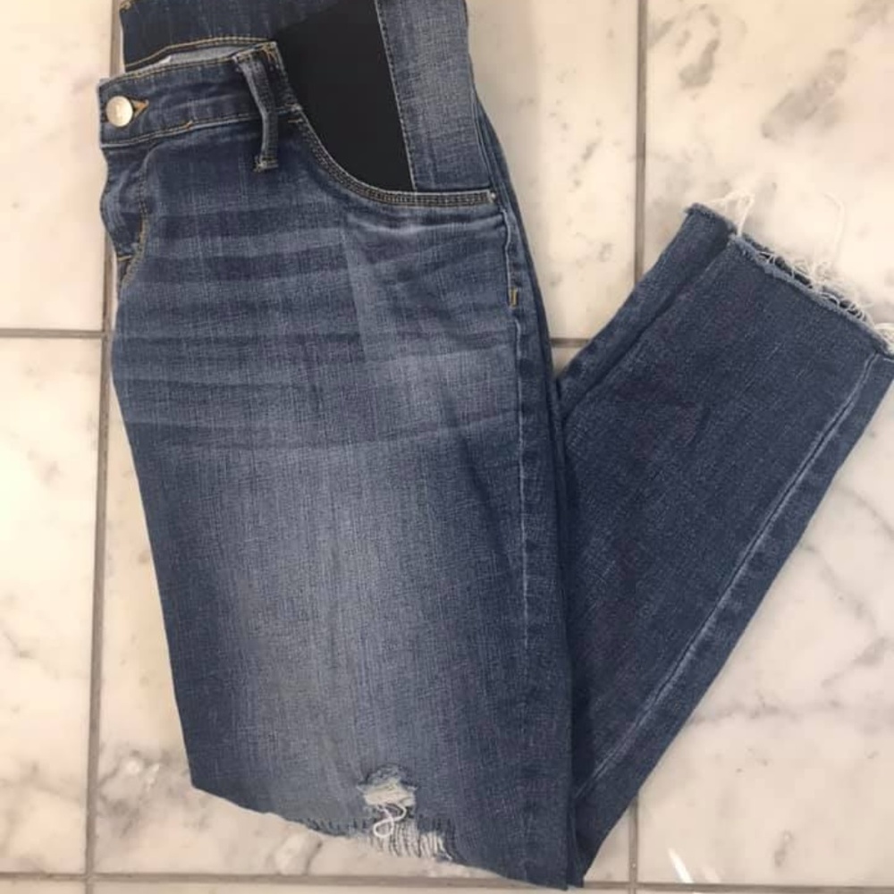 Distressed Maternity Jeans (Side Panels)